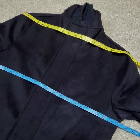 ZARA Soft Mid-Length Peacoat Pea Coat Jacket Preppy Coastal Navy Men's Medium - Picture 13 of 14